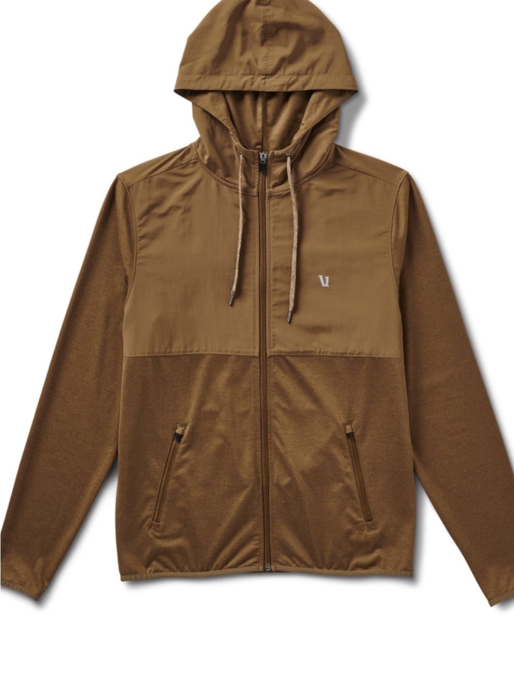 VOURI Zip-Up Hooded Jacket in Brown
